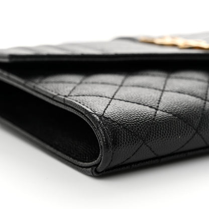 Saint Laurent Grain De Poudre Textured Mixed Matelasse Triquilt Monogram Clutch Black 9 of 14