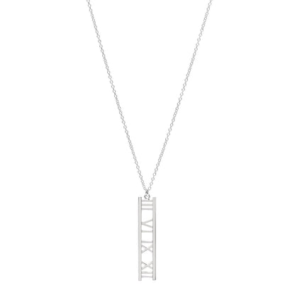 Tiffany 18K White Gold Atlas Bar Pendant Necklace 1 of 6