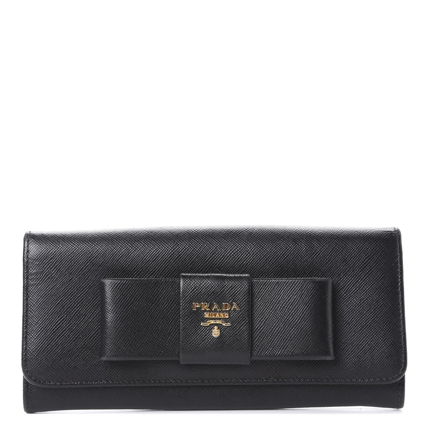 Saffiano Bow Continental Wallet Black