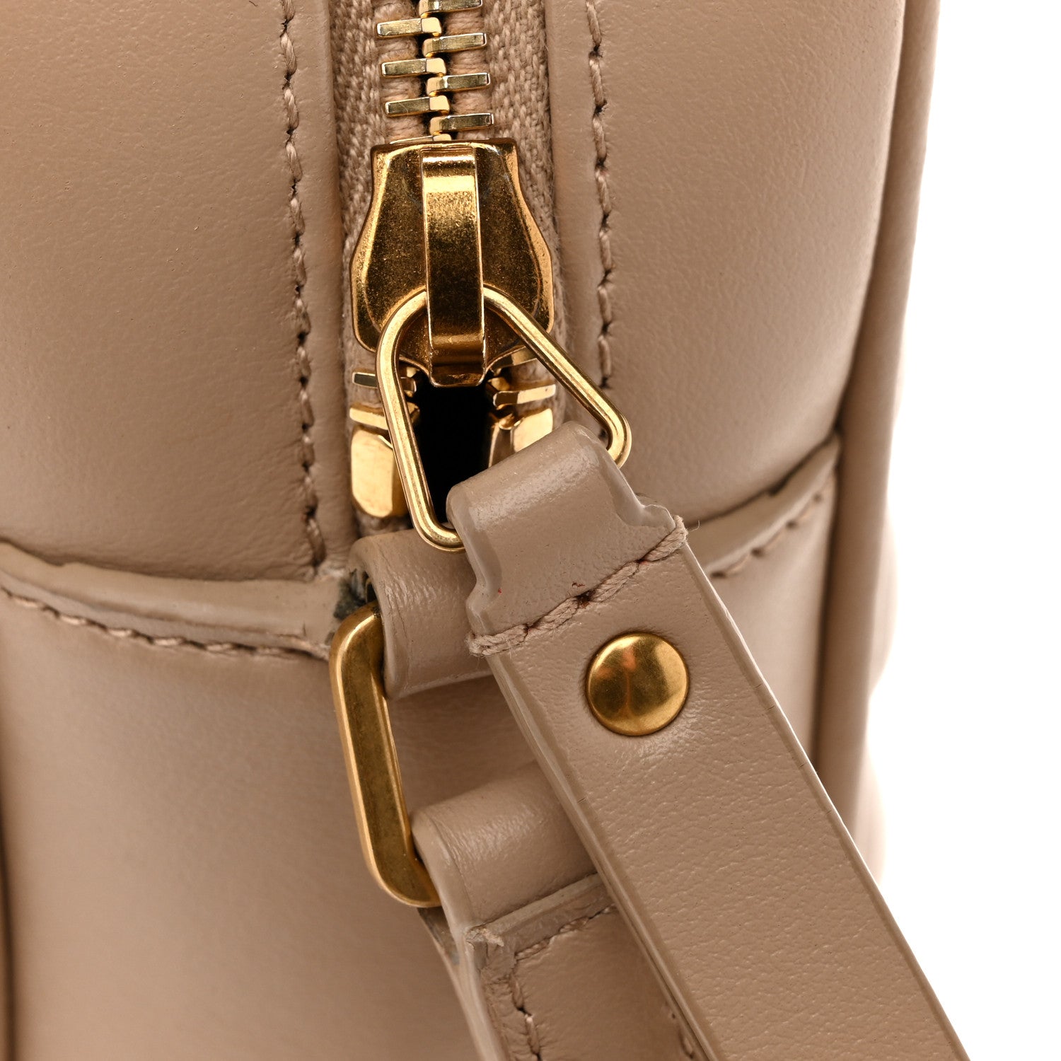 Saint Laurent Calfskin Matelasse Monogram Lou Camera Bag Dark Beige 13 of 13