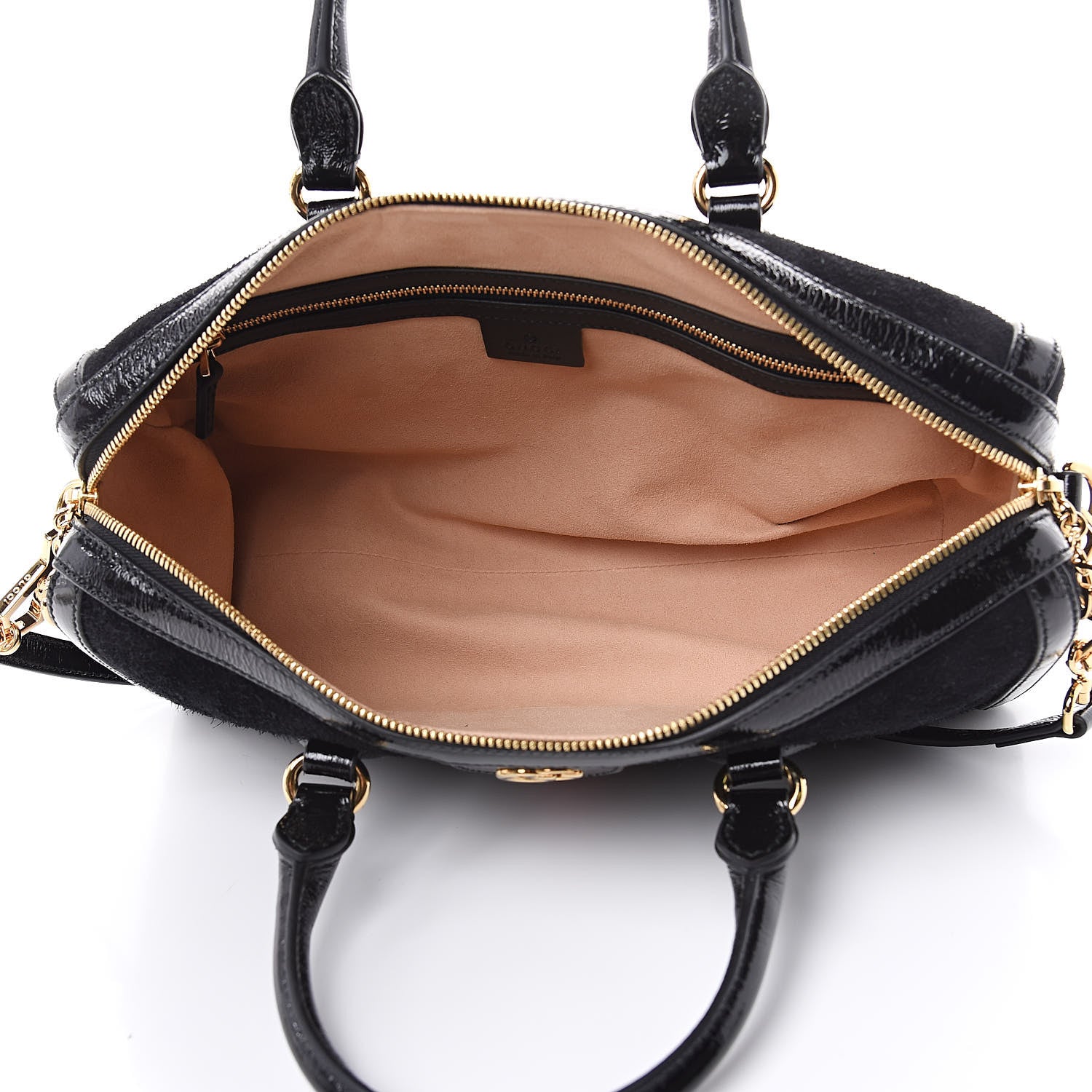 Gucci Suede Patent GG Web Medium Ophidia Boston Black 5 of 10