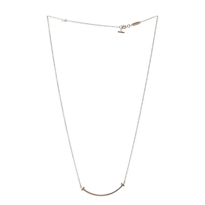 Tiffany 18K Rose Gold Small T Smile Pendant Necklace 3 of 7