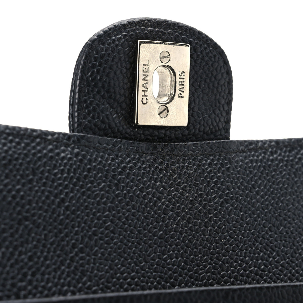 Caviar Quilted Medium Double Flap Black