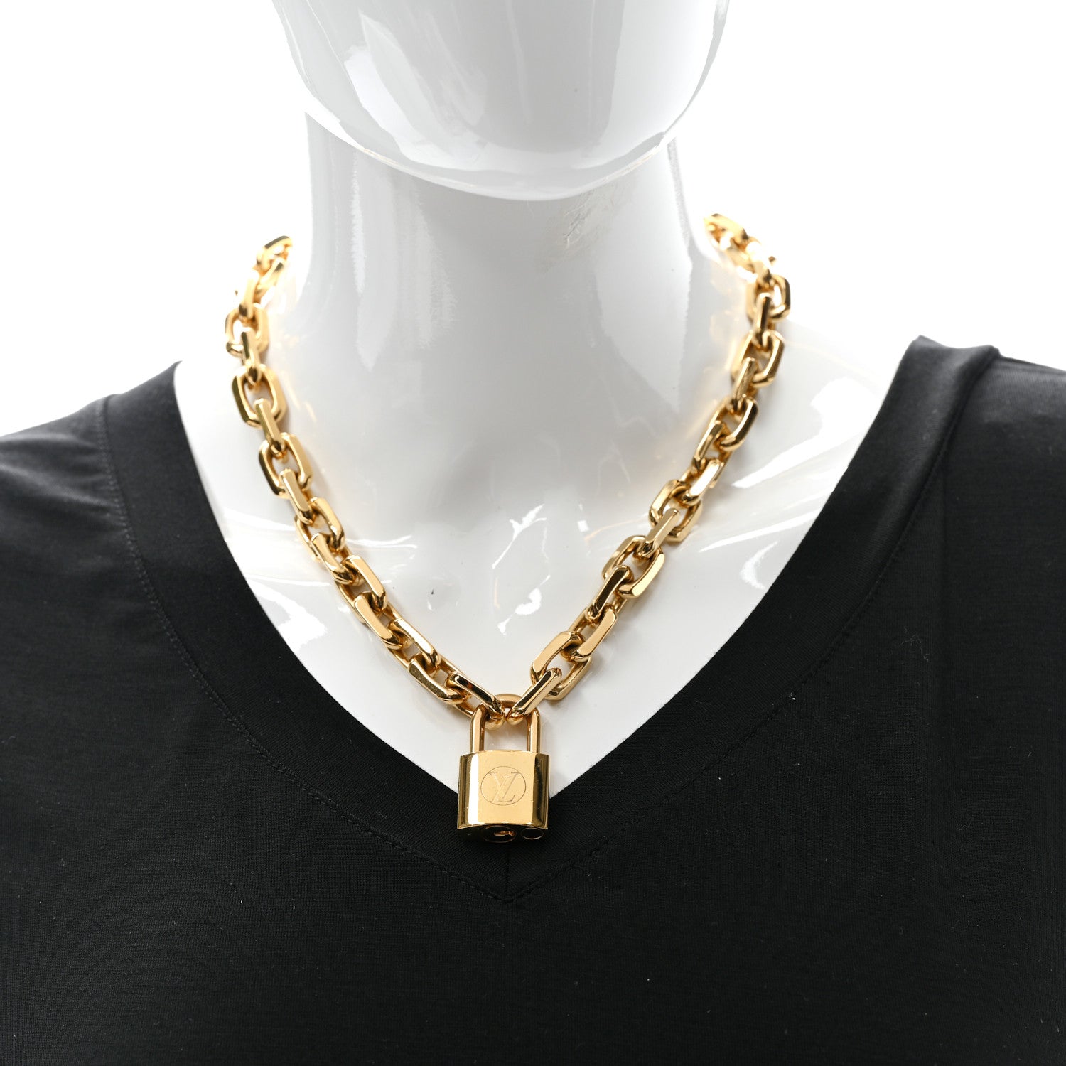 Louis Vuitton LV Edge Necklace Cadenas Gold 2 of 5