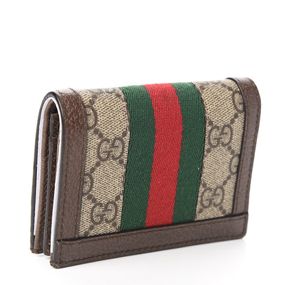 Gucci GG Supreme Monogram Web Ophidia Card Case Beige New Acero 2 of 7