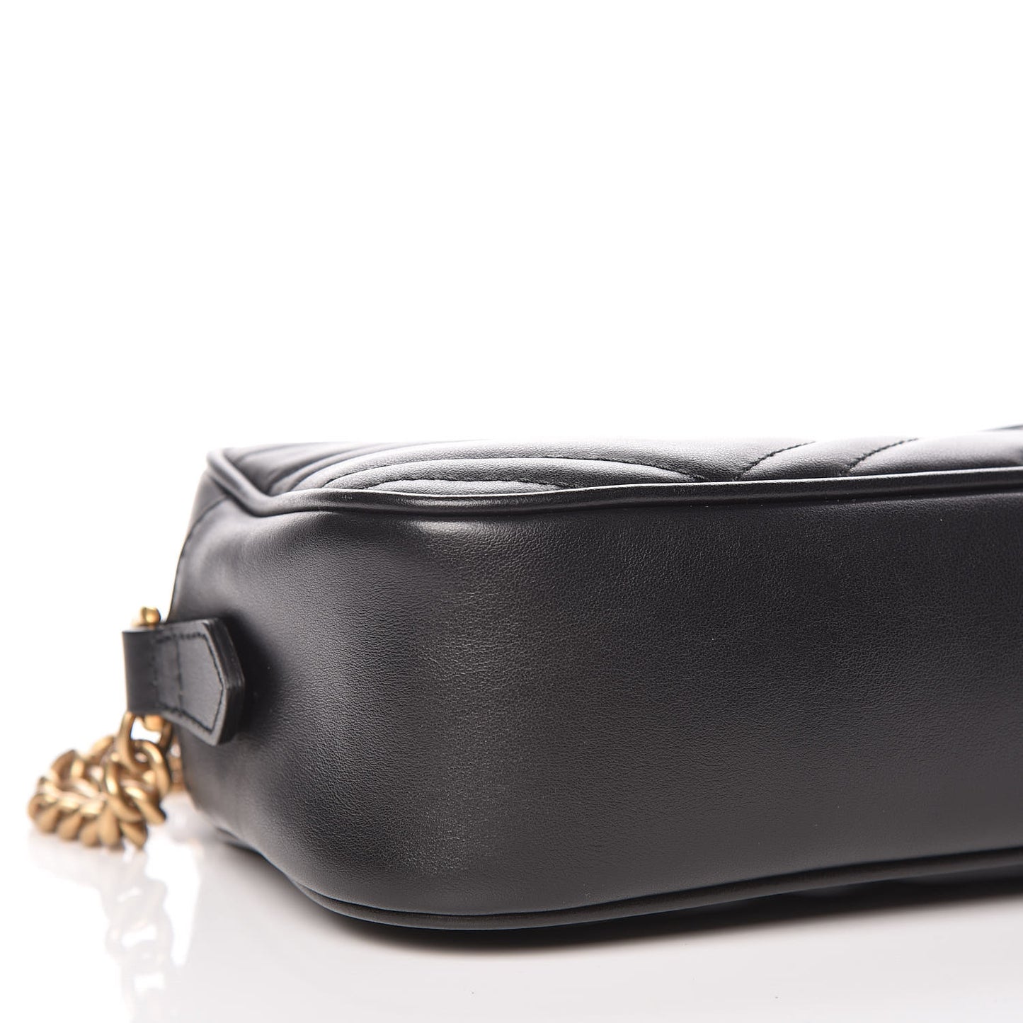 Calfskin Matelasse Small GG Marmont Chain Shoulder Bag Black