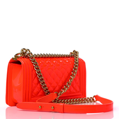 Chanel Patent Quilted Medium Boy Flap Orange 2 of 10