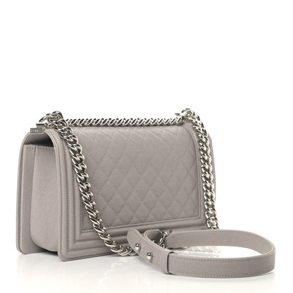 Chanel Caviar Quilted Medium Boy Flap Grey 2 of 8