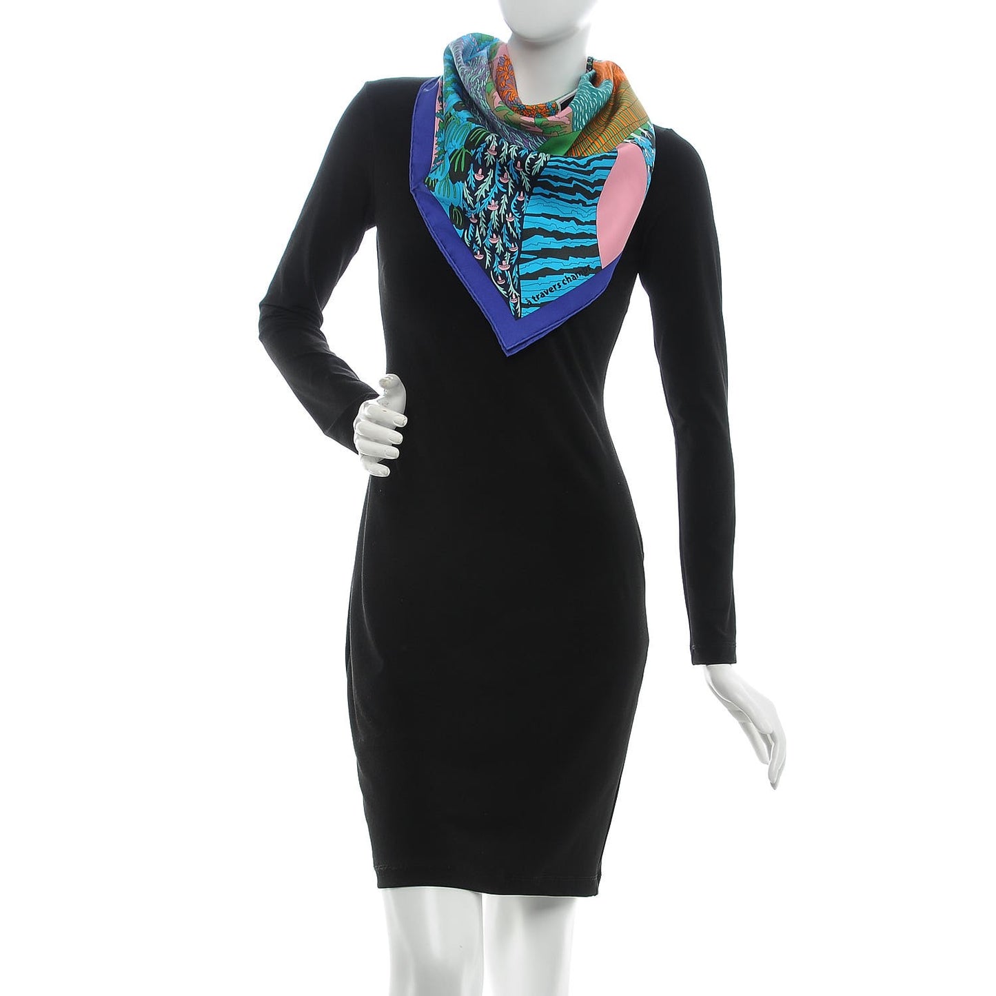 Silk A Travers Champs Scarf 90 Bleu Vert Rose