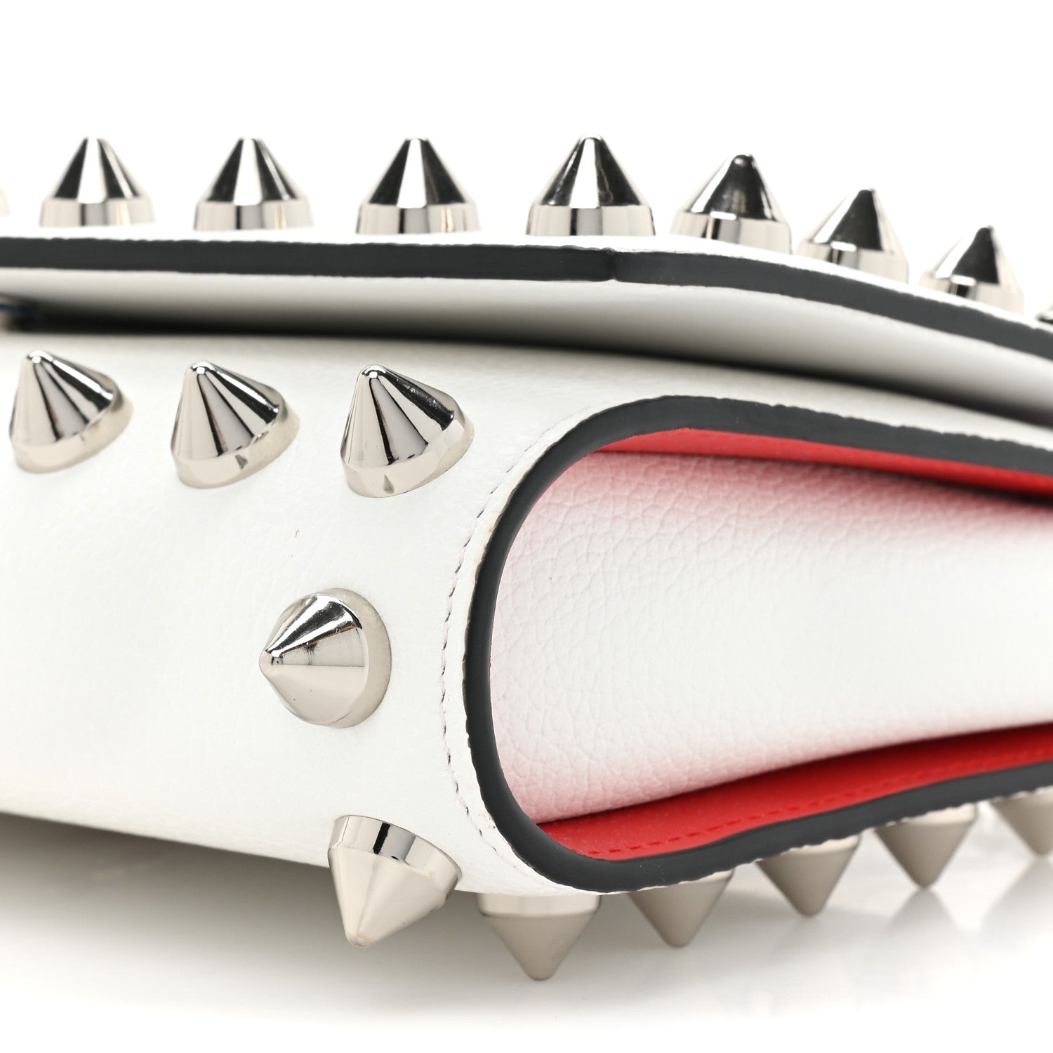 Christian Louboutin Calfskin Empire Maxi Spikes Paloma Clutch White 10 of 16