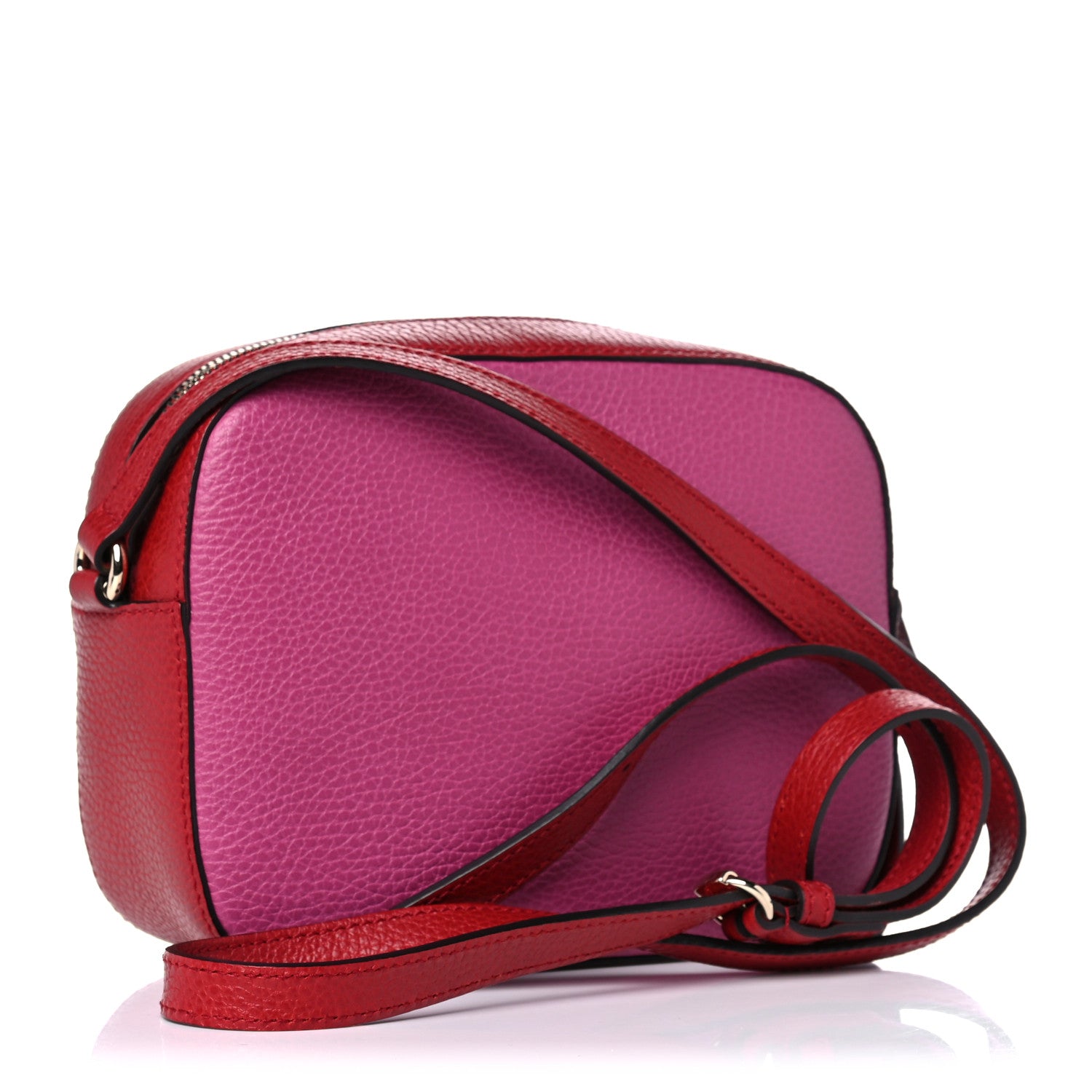 Gucci Dollar Calfskin Bi-Color Small Soho Disco Bag New Rosette Hibiscus Red 2 of 12