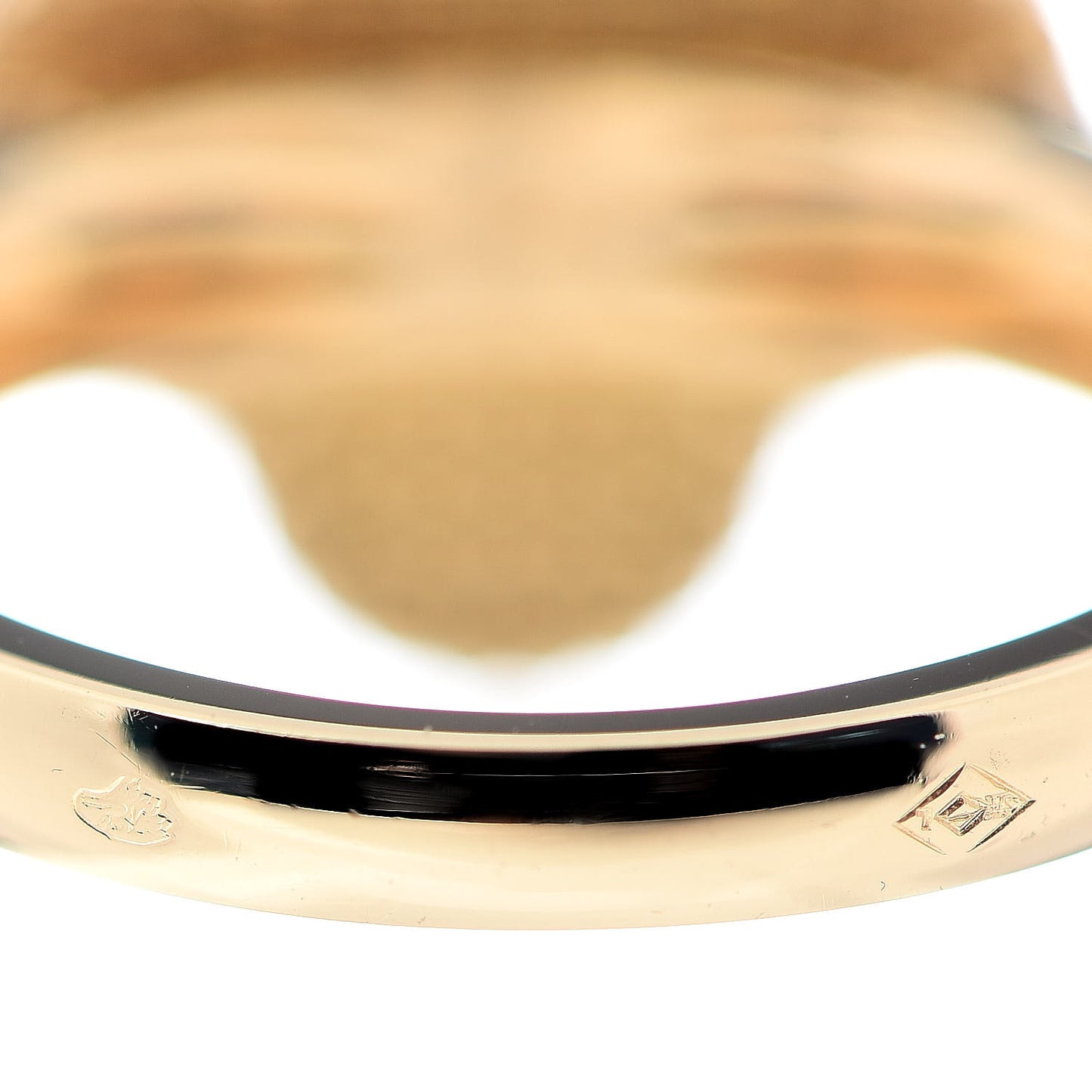 18K Yellow Gold Black Onyx Diamond Vintage Alhambra Ring 52 6
