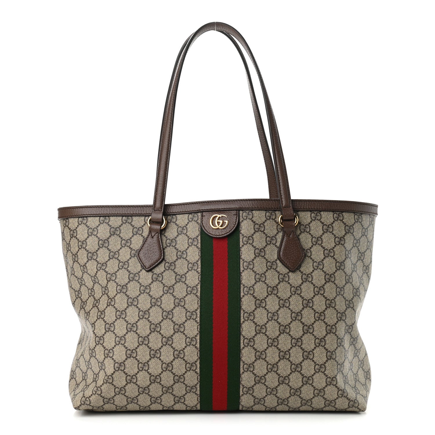 Gucci GG Supreme Monogram Medium Ophidia Shopping Tote Brown 1 of 11