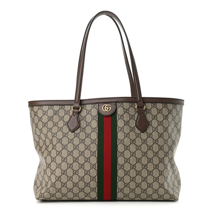 Gucci GG Supreme Monogram Medium Ophidia Shopping Tote Brown 1 of 11
