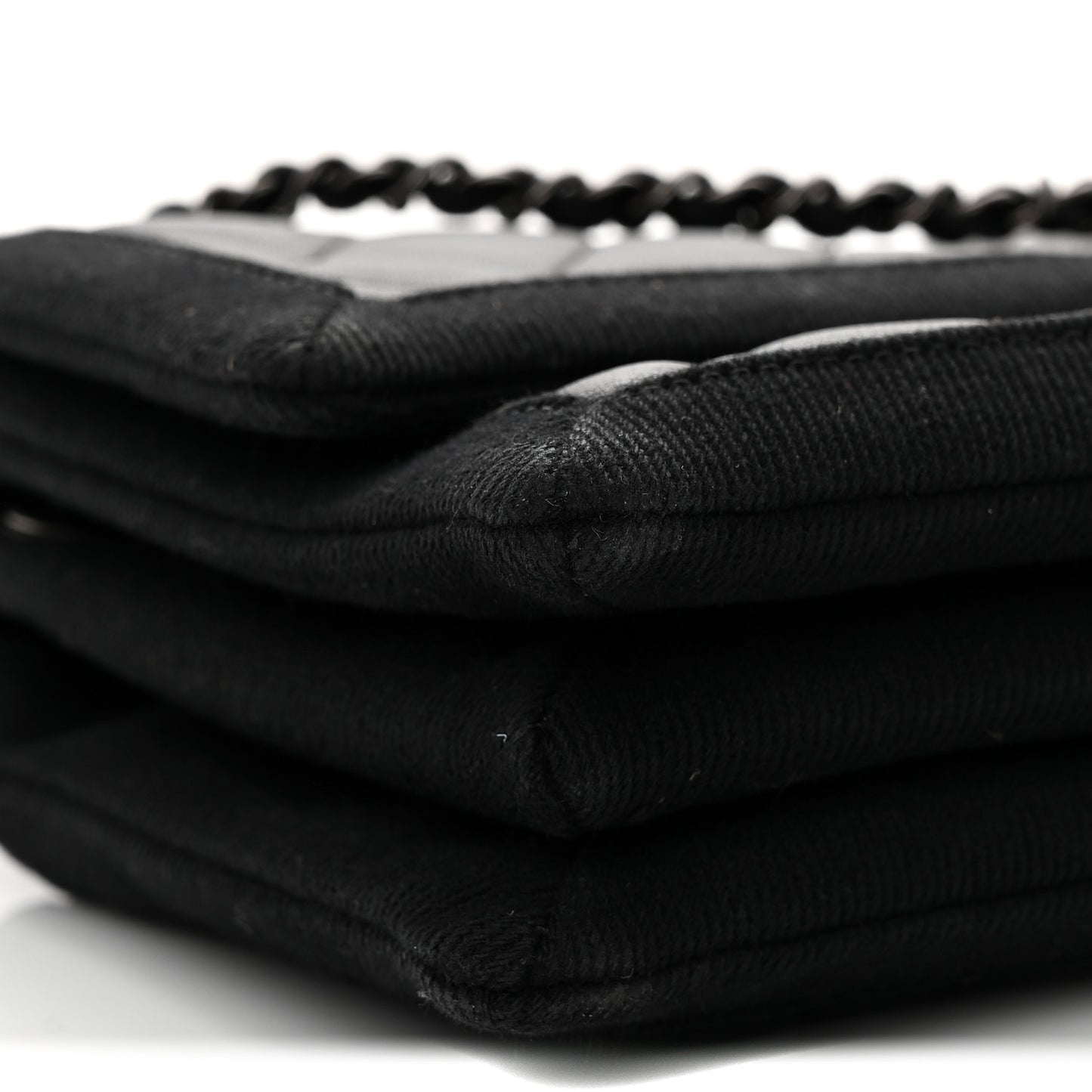 Lambskin Grosgrain Quilted Flap Black