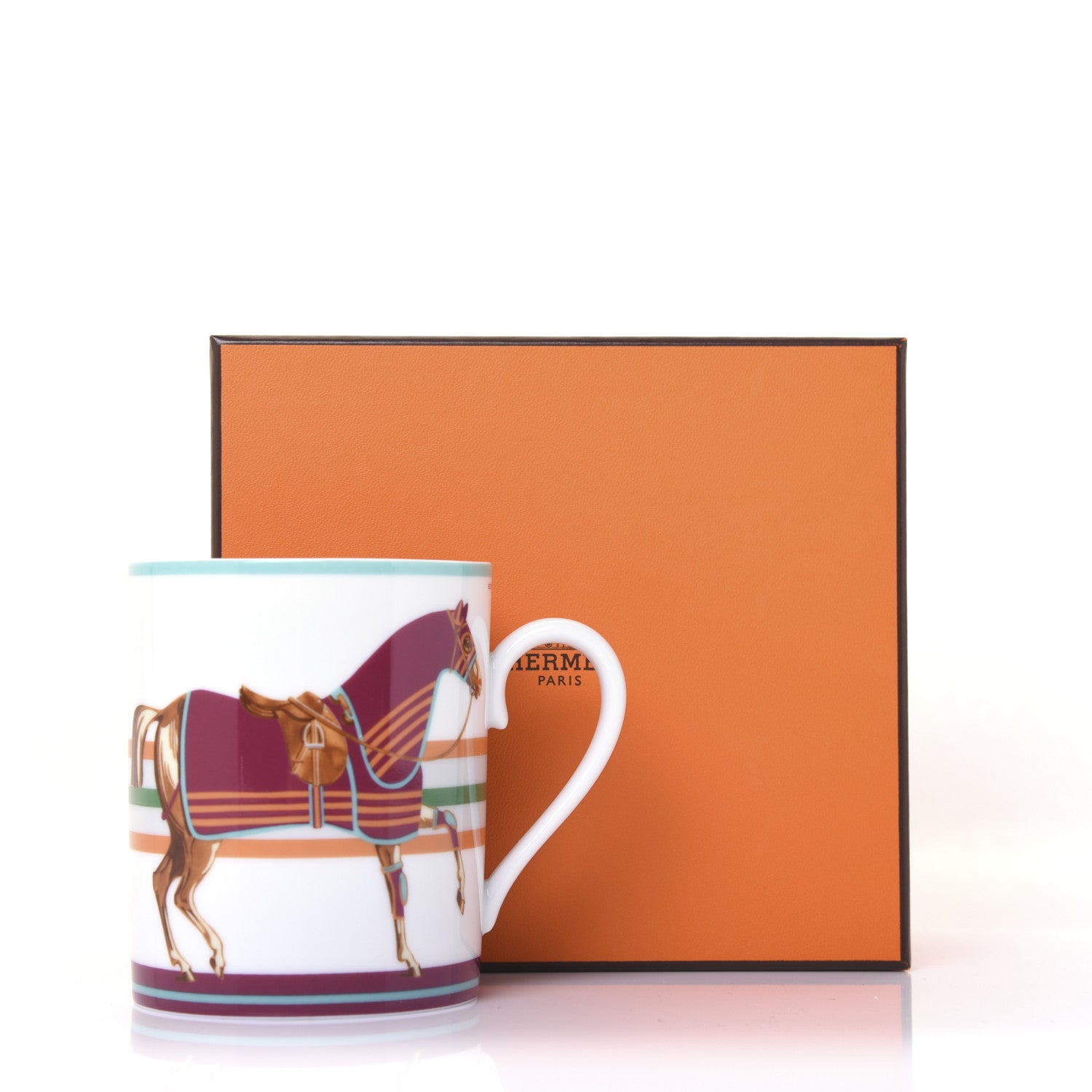 Hermes Porcelain Cheval A La Couverture Mug Set of 3 12 of 14