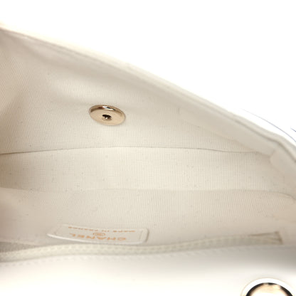 Chanel Lambskin Chevron Stitched Flap White Black 7 of 12