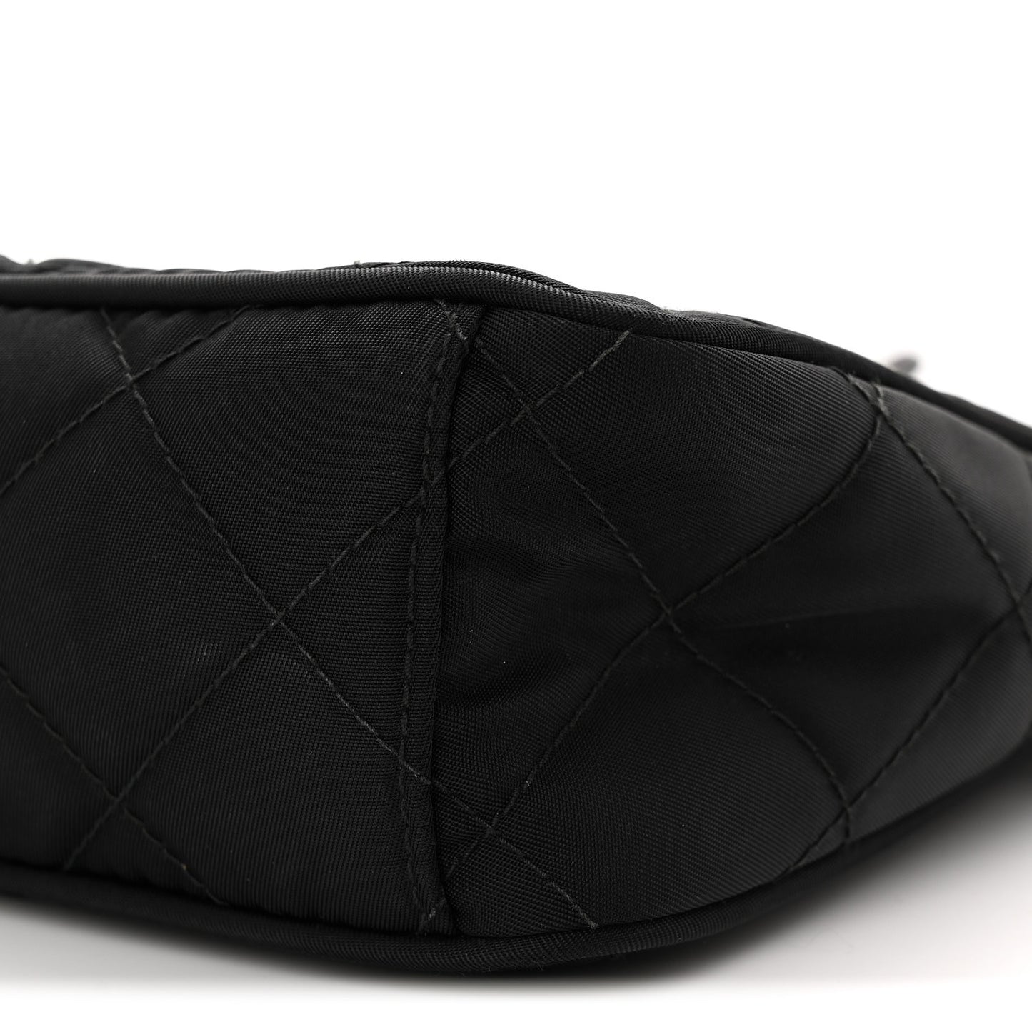 Nylon Tessuto Impuntu Quilted Crossbody Bag Black