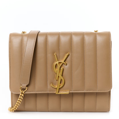 Saint Laurent Lambskin Matelasse Monogram Vicky Chain Wallet Peru 1 of 10