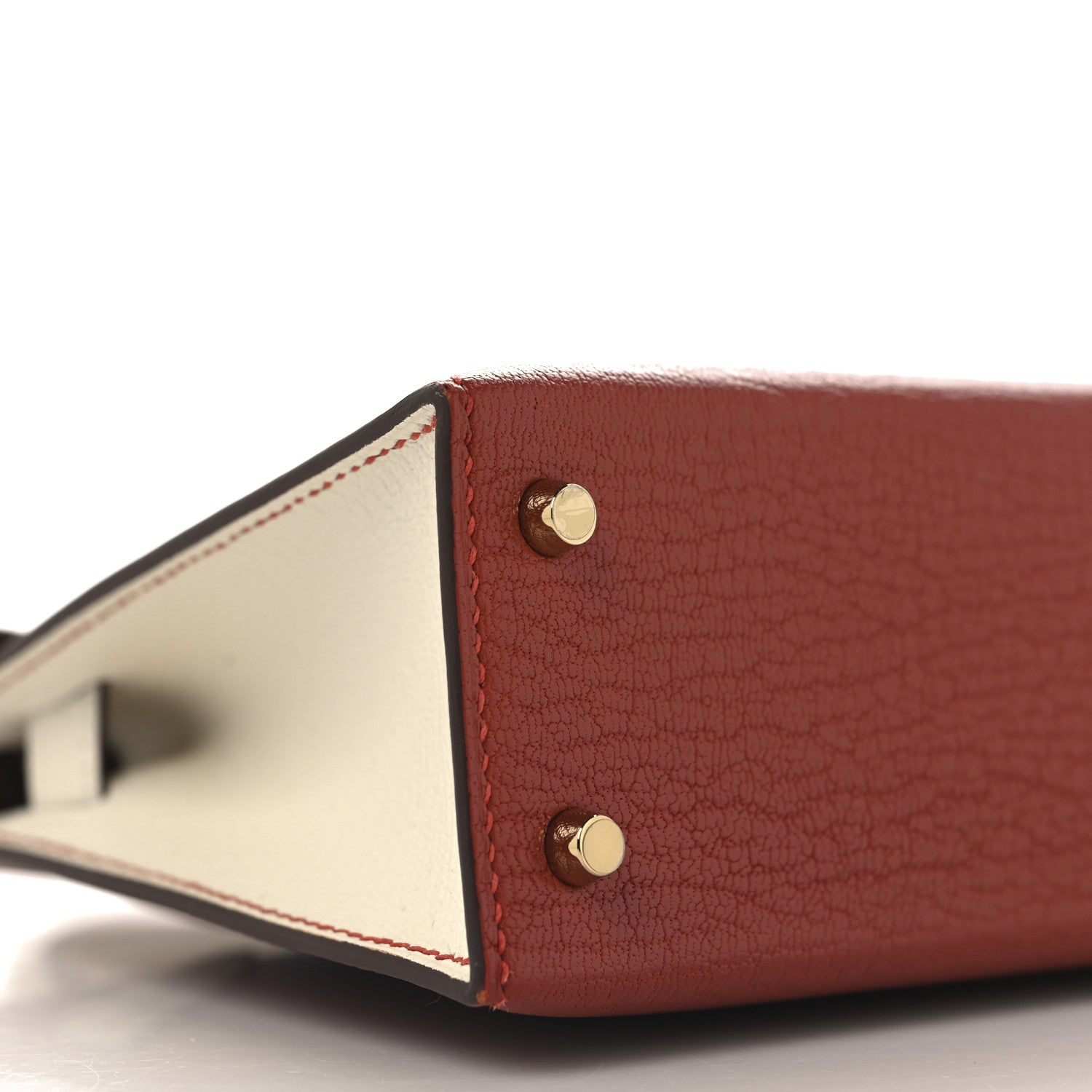 Hermes Chevre Mysore Horseshoe Mini Kelly Sellier 20 Brique Nata 9 of 10