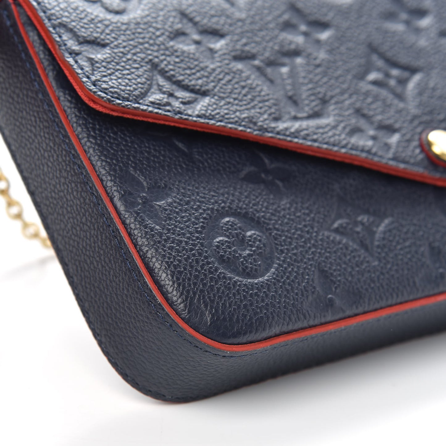 Empreinte Pochette Felicie Chain Wallet Marine Rouge