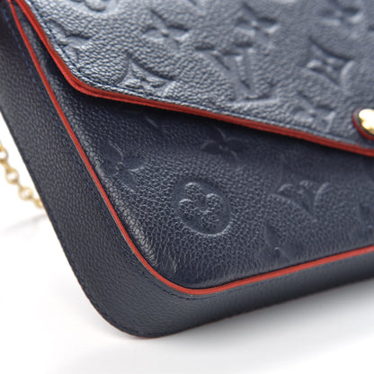 Louis Vuitton Empreinte Pochette Felicie Chain Wallet Marine Rouge 9 of 11