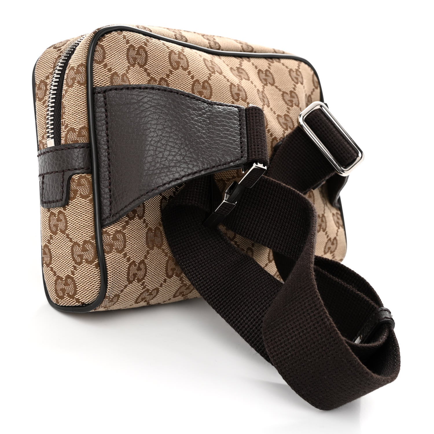 Gucci Monogram Dollar Calfskin Belt Bag Beige Ebony Testa di Moro Marrone Scuro 3 of 11