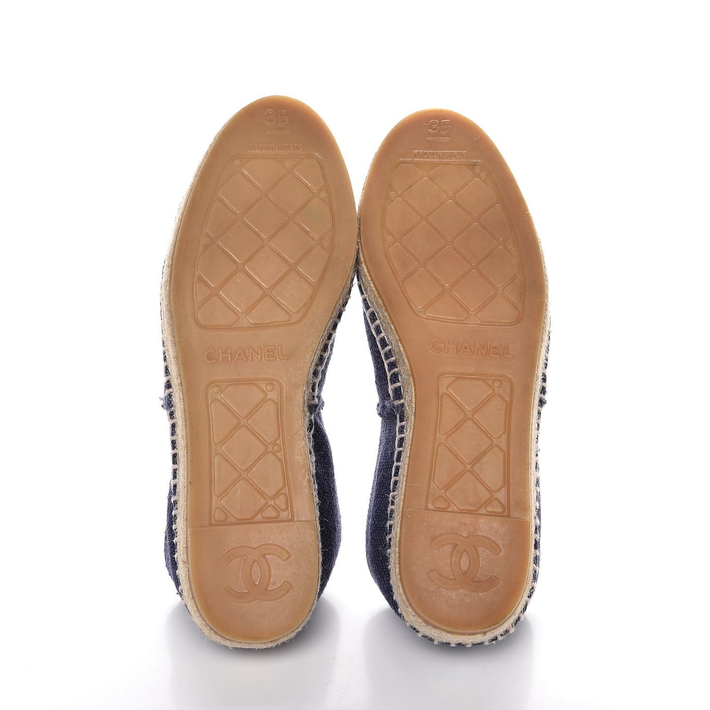 Linen CC Espadrilles 35 Blue Black