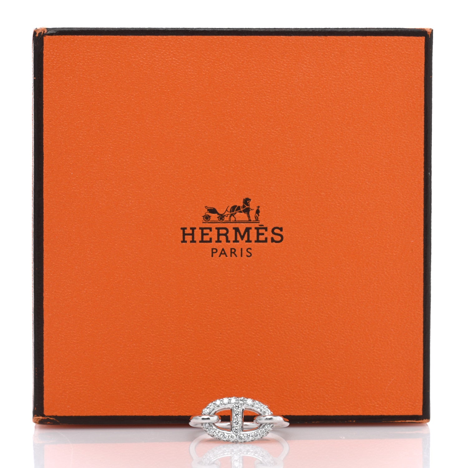 Hermes 18K White Gold Diamond Farandole Ring 49 4.75 5 of 5