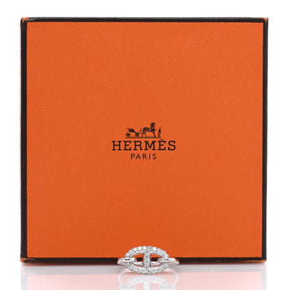 Hermes 18K White Gold Diamond Farandole Ring 49 4.75 5 of 5