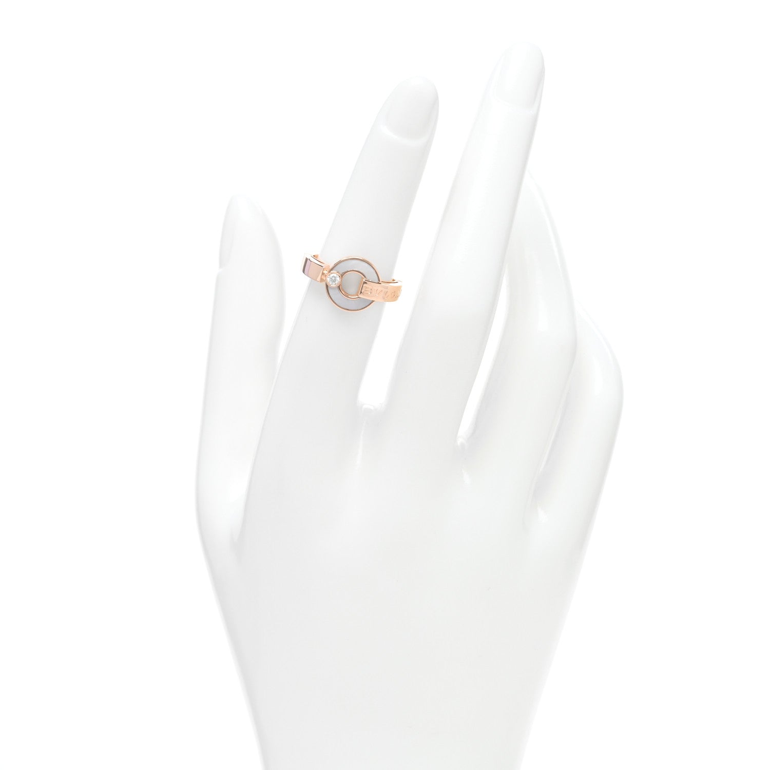 Bulgari 18K Rose Gold Diamond Mother of Pearl BVLGARI BVLGARI Ring 50 5.25 2 of 4