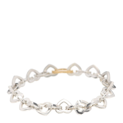 Tiffany Sterling Silver 18K Yellow Gold Heart Links Bracelet 3 of 4