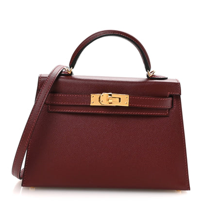 Hermes Madame Calfskin Mini Kelly Sellier 20 Rouge H 1 of 11