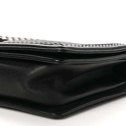 Chanel Calfskin Chevron Quilted New Medium Braided Boy Flap Black 10 of 11