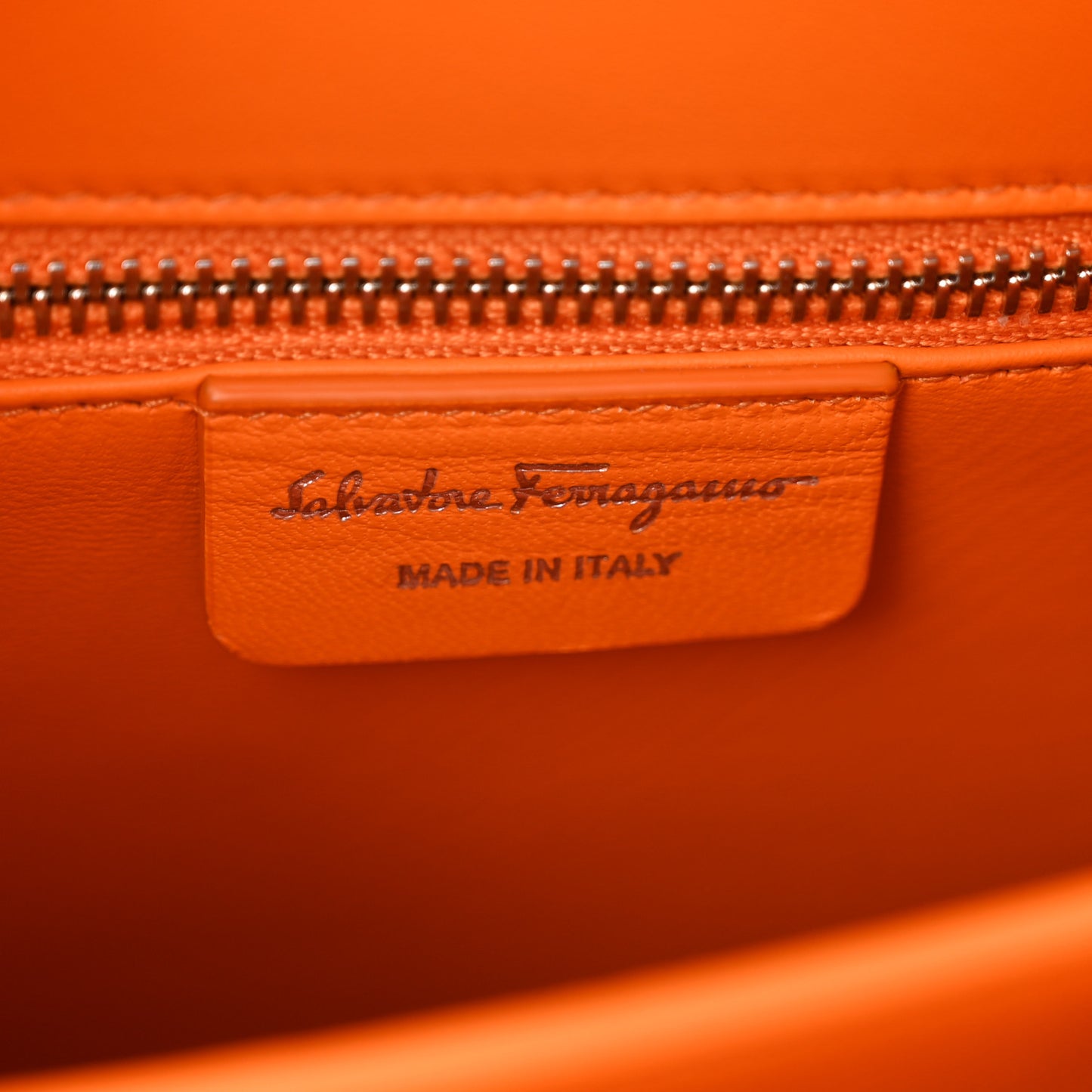 Brushed Calfskin Airbrush Small Iconic Top Handle Bag Orange Multicolor
