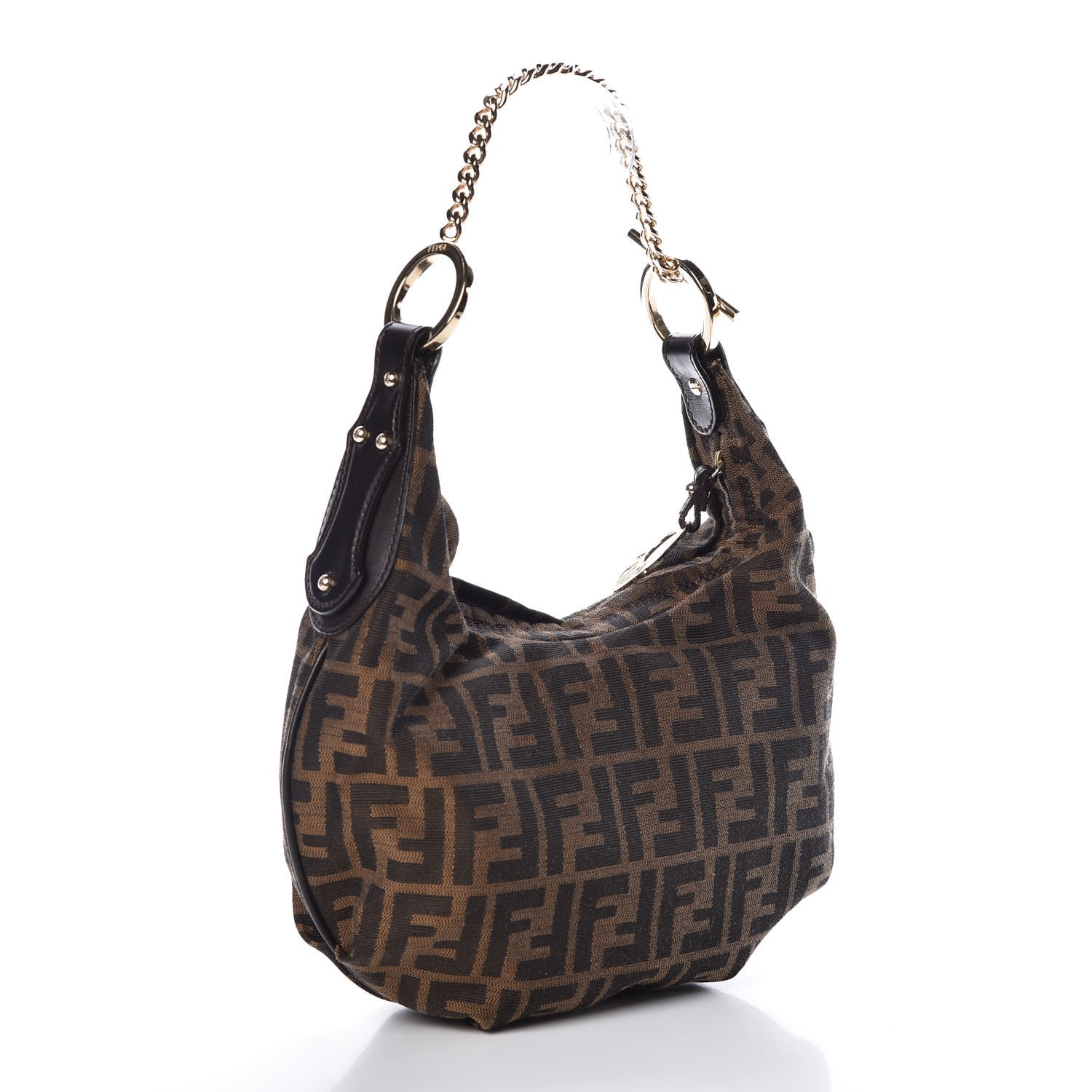 Fendi Zucca Small Chef Chain Hobo Tobacco 3 of 8