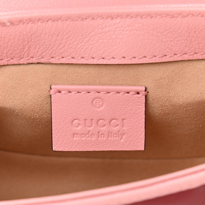 Gucci Azalea Calfskin Enamel Matelasse Diagonal Super Mini Torchon GG Marmont Shoulder Bag New Cherry Red Wild Rose 6 of 11