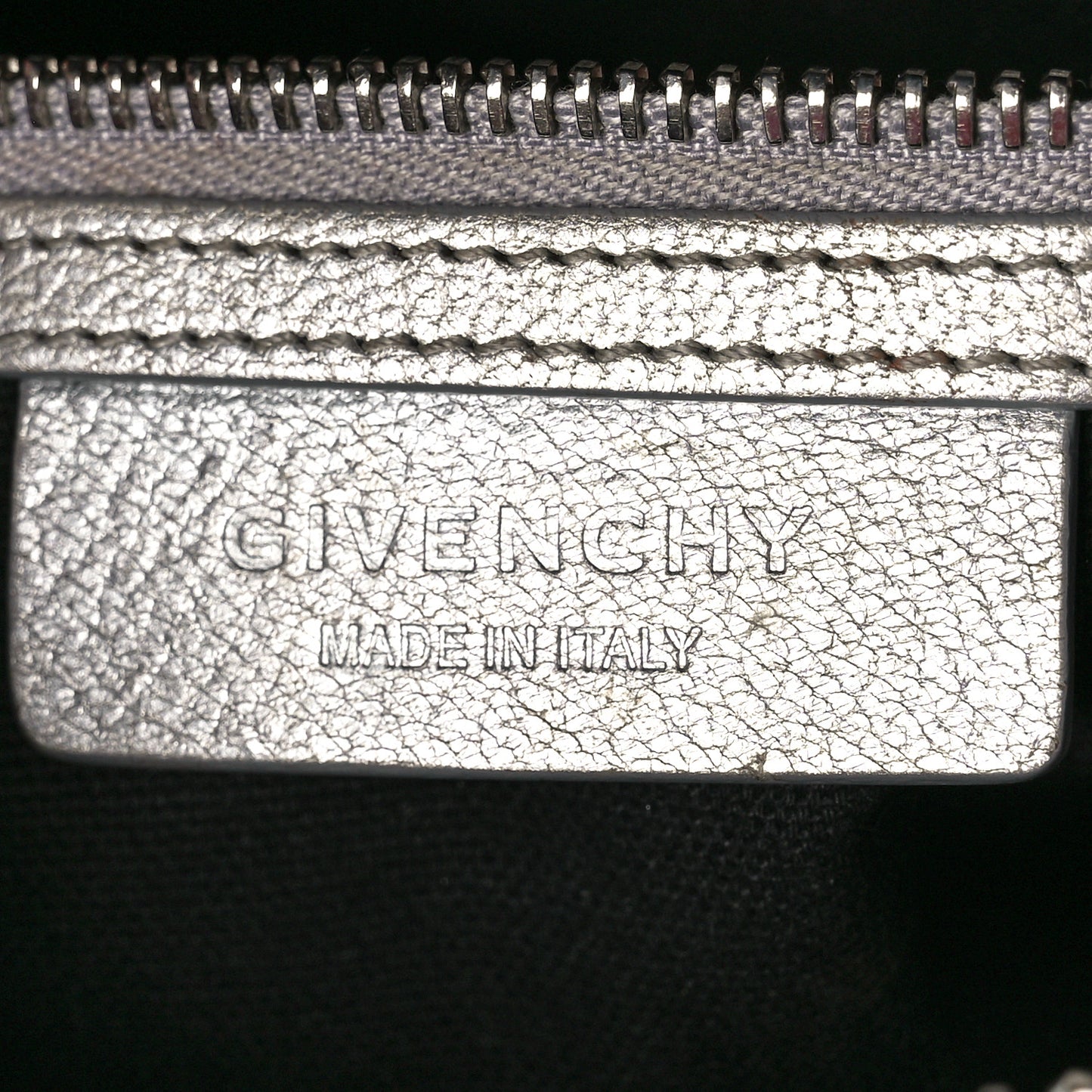 Metallic Sugar Goatskin Mini Antigona Silver