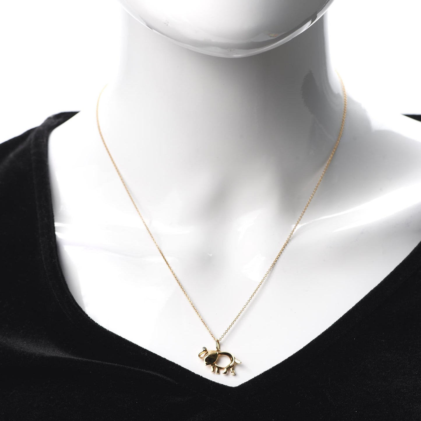 18K Rose Gold Diamond Save The Wild Elephant Pendant Necklace