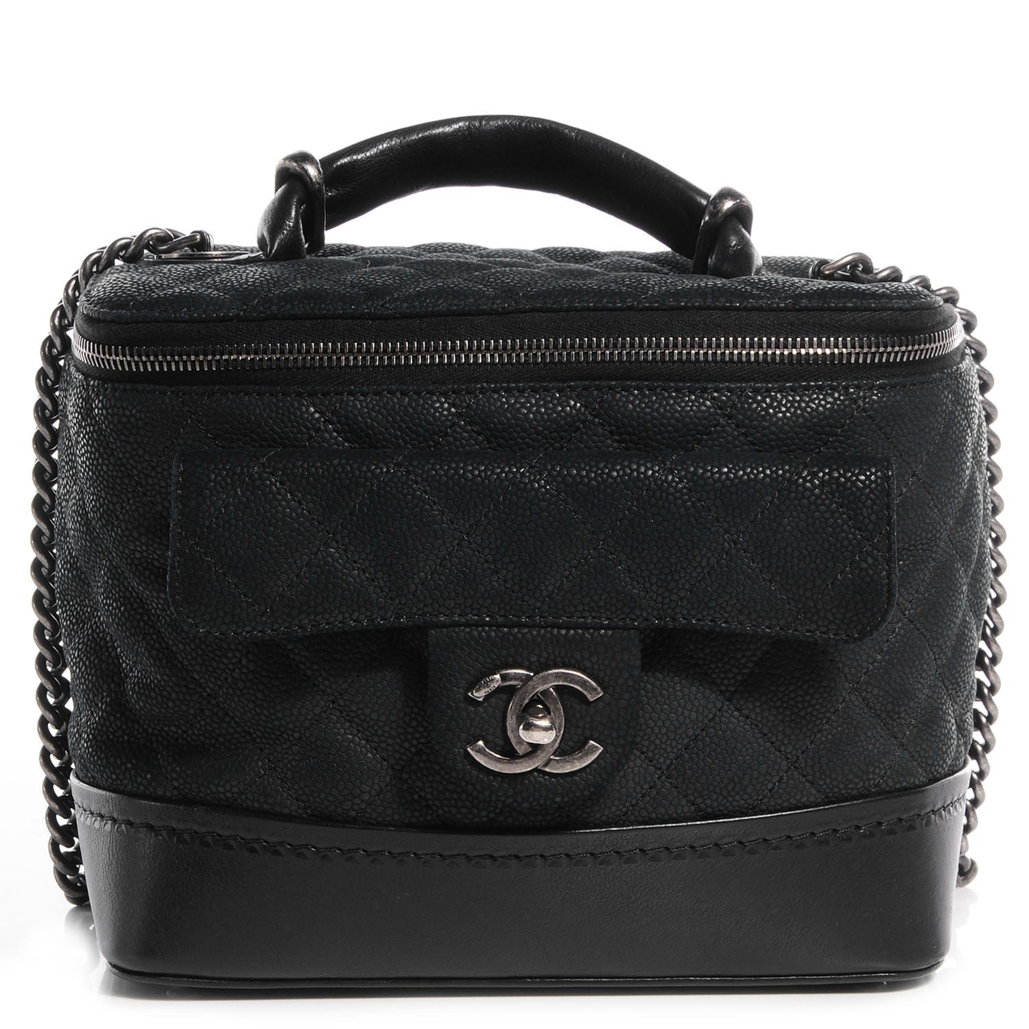 Chanel Iridescent Grained Calfskin Globe Trotter Vanity Case Black 1 of 7