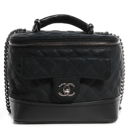 Chanel Iridescent Grained Calfskin Globe Trotter Vanity Case Black 1 of 7
