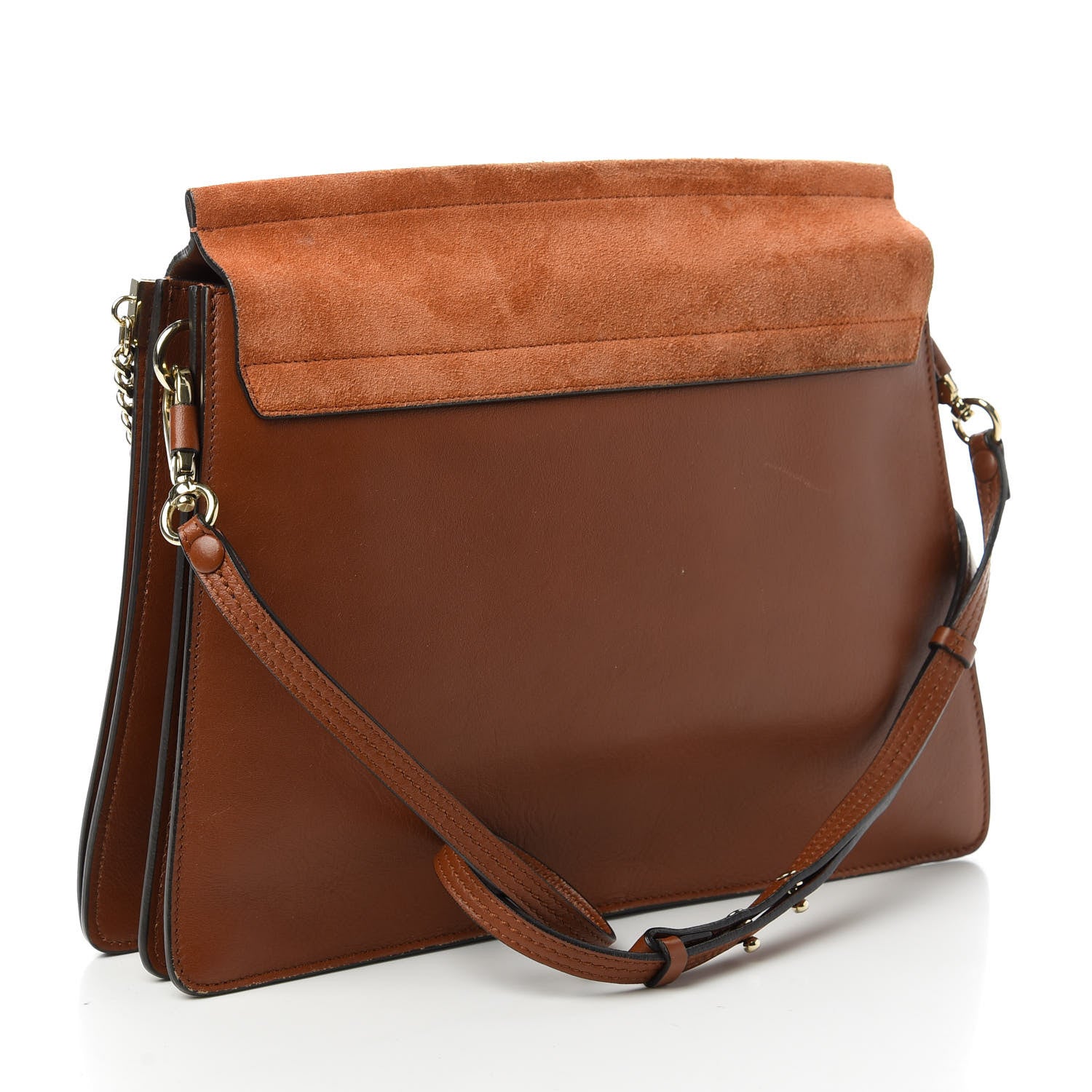 Chloe Suede Calfskin Medium Faye Shoulder Bag Tobacco 3 of 10