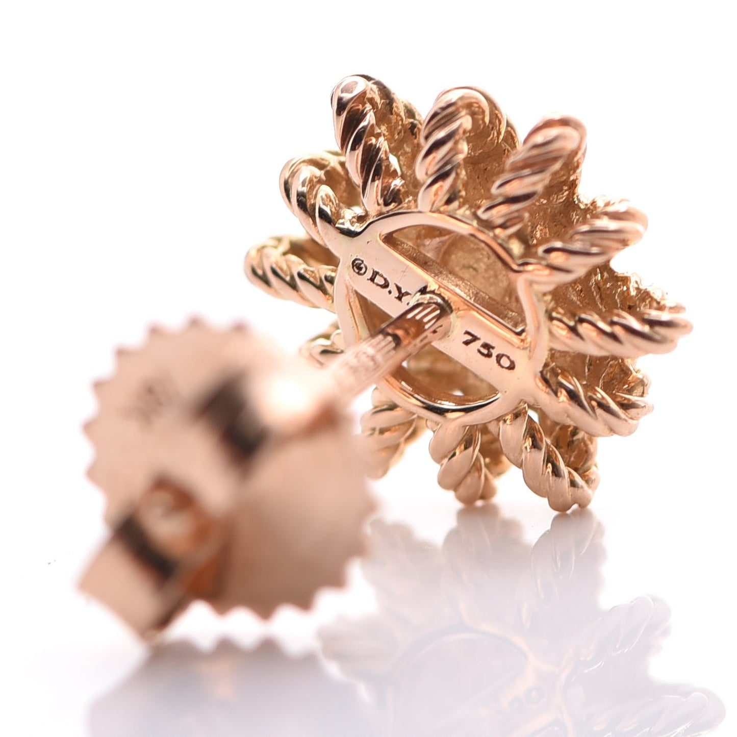 18K Rose Gold Diamond 10mm Starburst Earrings