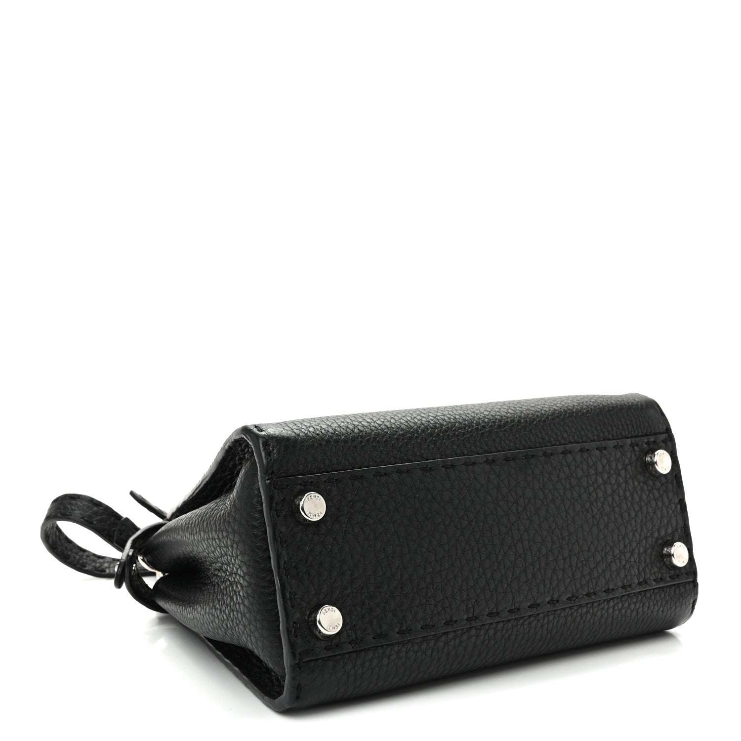 Fendi Cuoio Romano Selleria Bi-Color Mini Peekaboo Iconic Satchel Black Mou 4 of 11