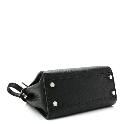 Fendi Cuoio Romano Selleria Bi-Color Mini Peekaboo Iconic Satchel Black Mou 4 of 11