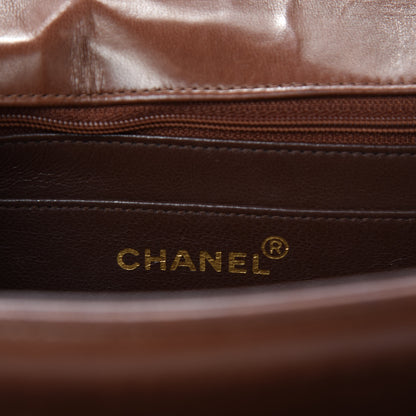 Chanel Lambskin Vertical Quilt Small Square Flap Brown 12 of 15