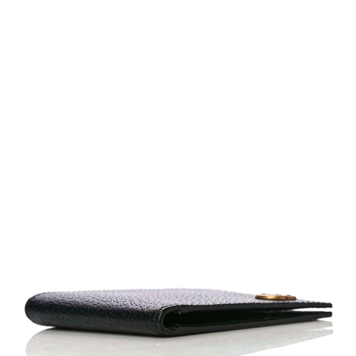 Calfskin Boar Effect GG Marmont Bi-Fold Wallet Black