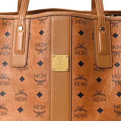 MCM Visetos Medium Liz Reversible Shopper Tote Cognac 7 of 15