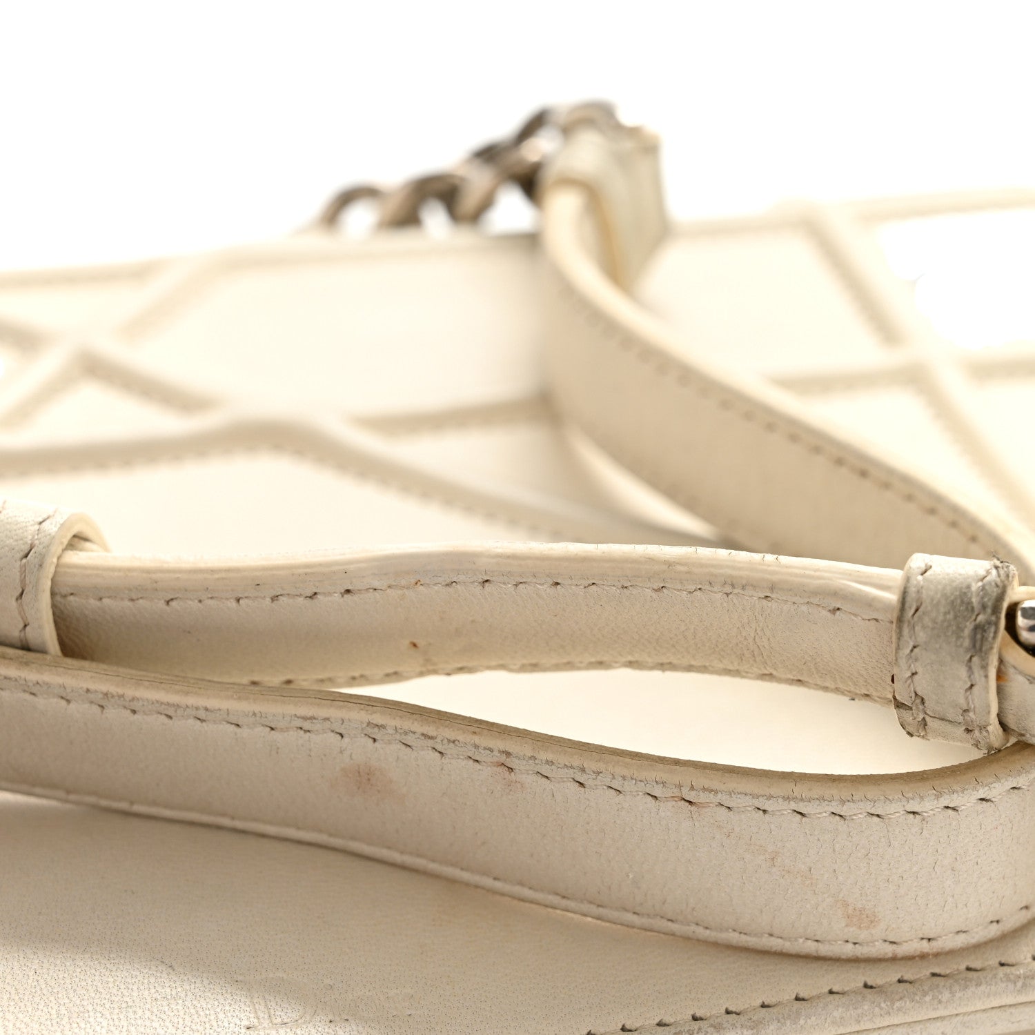 Christian Dior Lambskin Sequin Medium Diorama Flap Bag White 12 of 16