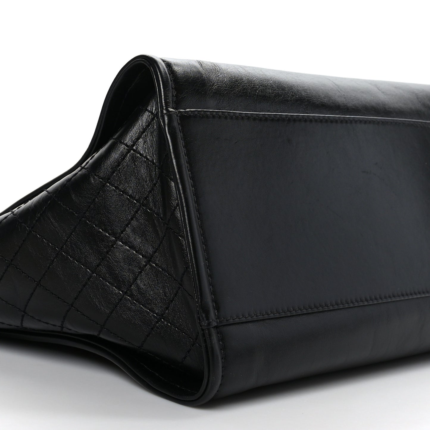 Aged Calfskin Medium Charms Deauville Tote Black